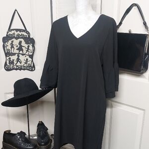 Alt Goth Black Dress With Ruffle Sleeves Medium